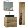 BADEZIMMER 4-teilig  in 94 cm  - Honigeiche/Schwarz, MODERN, Glas/Keramik (94cm) - MID.YOU