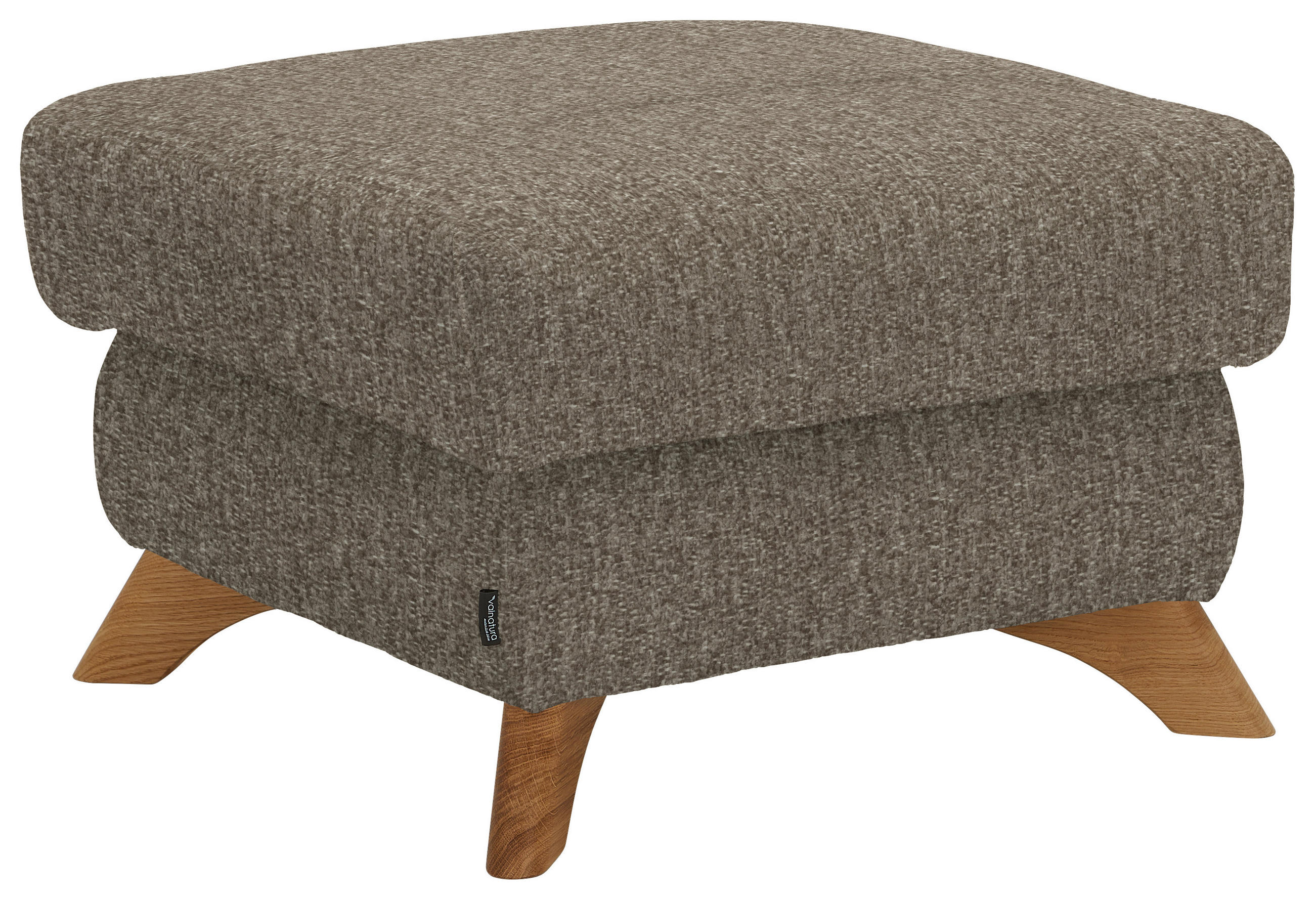 HOCKER Chenille Greige  - Greige/Eichefarben, MODERN, Holz/Textil (65/47/65cm) - Valnatura