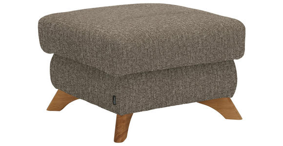 HOCKER Chenille Greige - Greige/Eichefarben, MODERN, Holz/Textil (65/47/65cm) - Valnatura