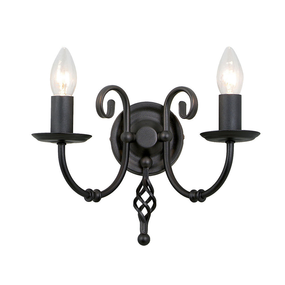 WANDLEUCHTE - Schwarz, Romantik / Landhaus, Metall (30/18.5/15cm) - Elstead Lighting