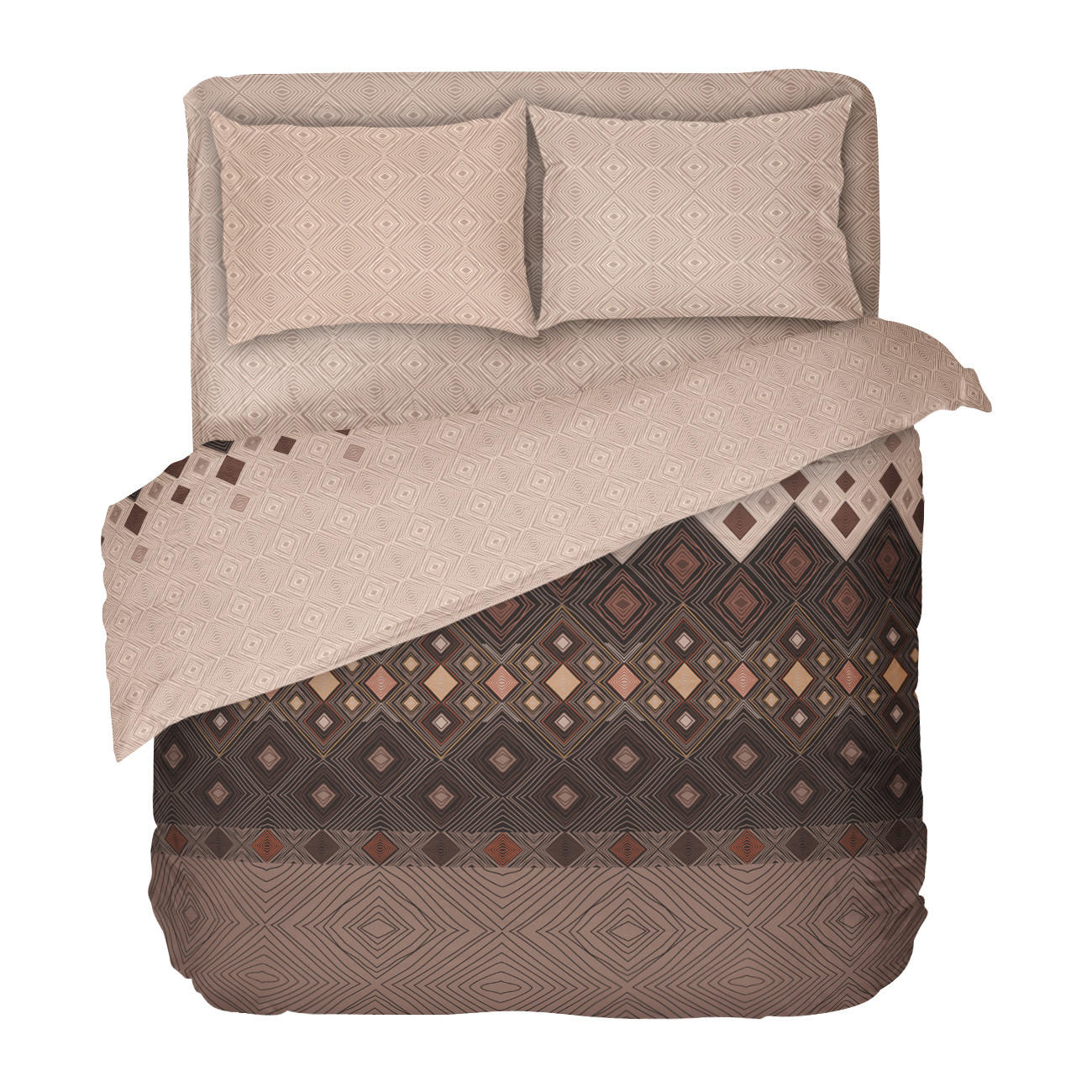 LENJERIE DE PAT 200/220 cm  - maro/bej, Basics, textil (200/220cm)