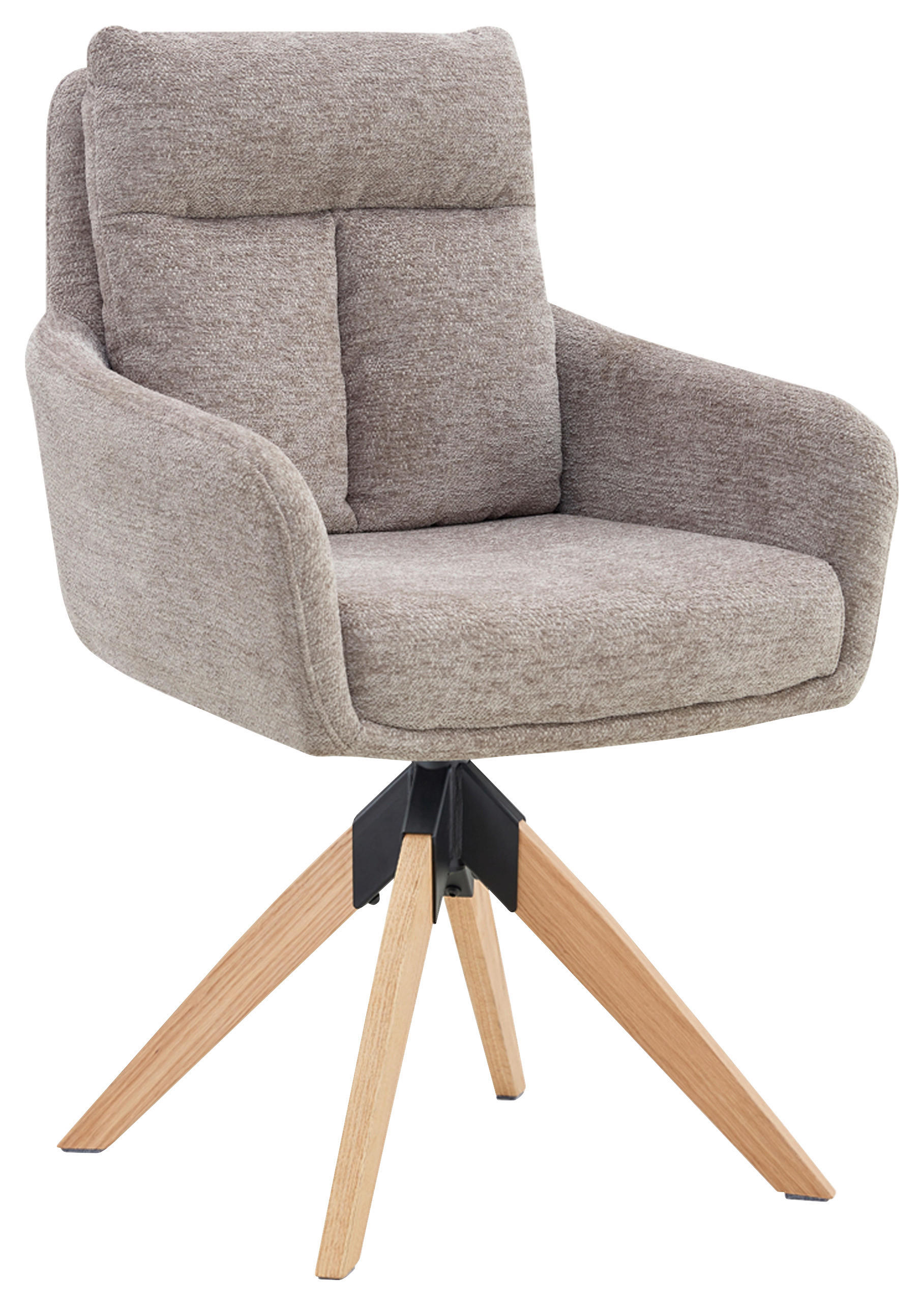 ARMLEHNSTUHL in Holz, Metall, Textil Taupe  - Taupe/Naturfarben, KONVENTIONELL, Holz/Textil (59/92/63cm) - Livetastic