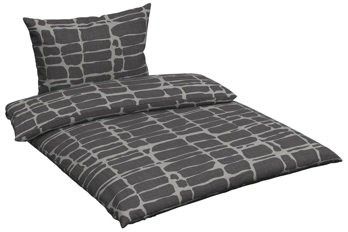 POSTEĽNÁ BIELIZEŇ, renforcé, antracitová, 140/200 cm - antracitová, Konventionell, textil (140/200cm) - Esposa