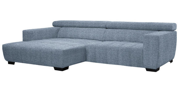 ECKSOFA in Webstoff Blau  182/279 cm  - Blau/Schwarz, KONVENTIONELL, Textil/Metall (182/279cm) - Hom`in