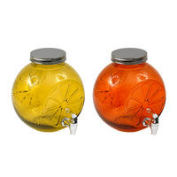 DÁVKOVAČ NÁPOJŮ   - tmavě oranžová/světle žlutá, Basics, kov/sklo (23/18cm)