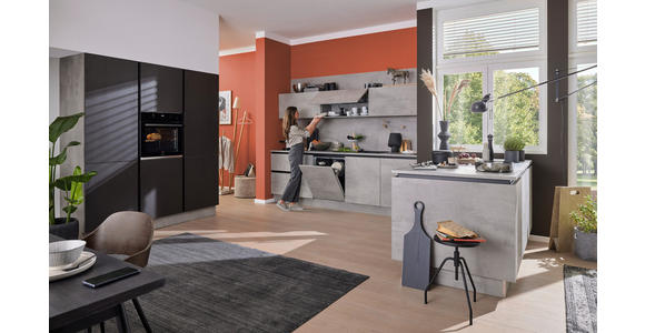 EINBAUKÜCHE - Grau, Design, Holzwerkstoff - Dieter Knoll