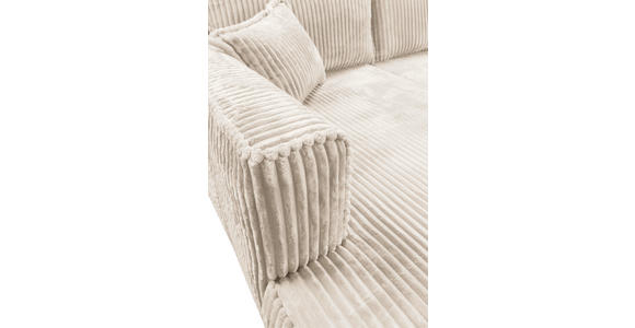 ECKSOFA Creme Cord  - Creme/Schwarz, MODERN, Holz/Textil (208/322cm) - Carryhome