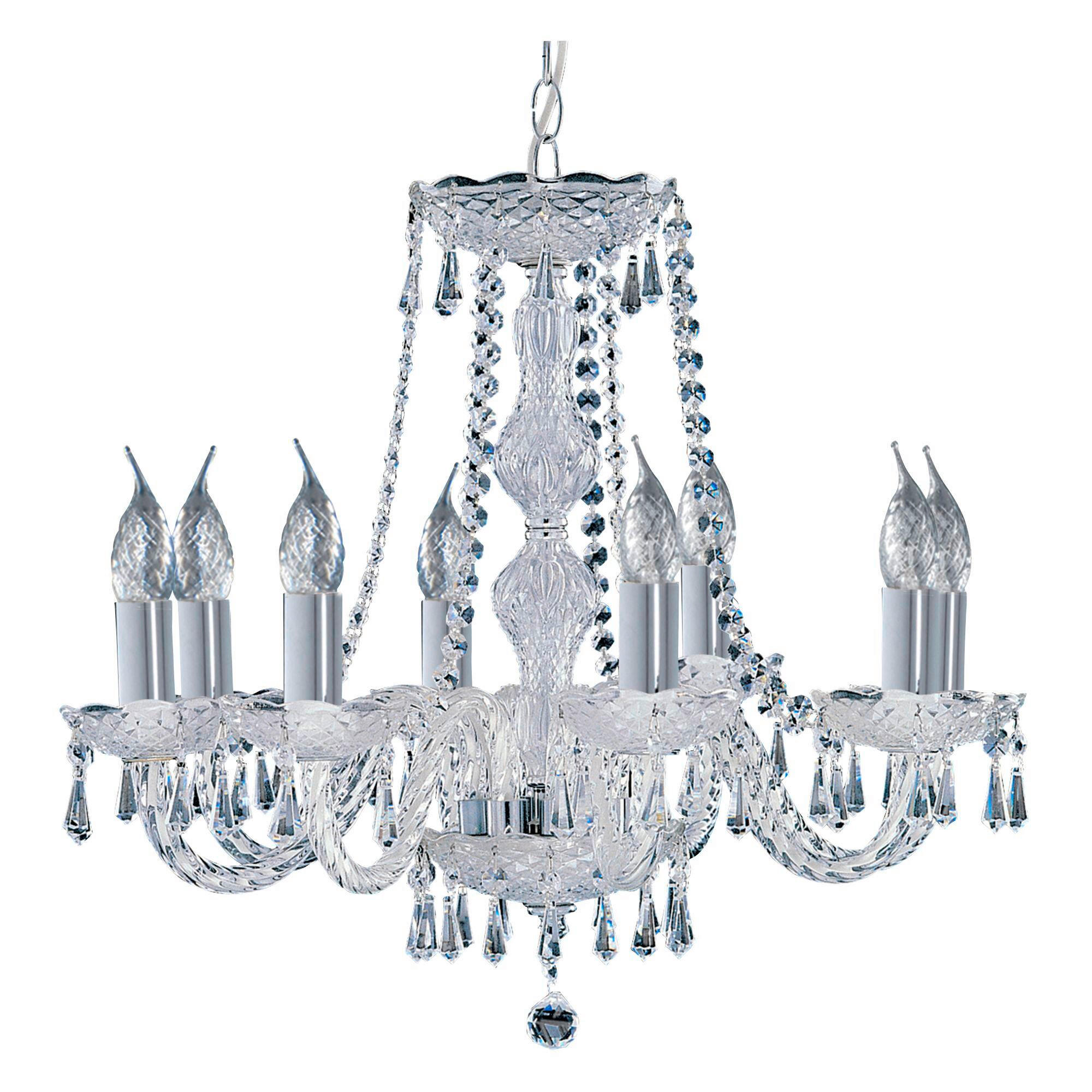 KRONLEUCHTER Hale 57/57/54.5 cm   - Chromfarben/Klar, Design, Glas/Metall (57/57/54.5cm) - Searchlight