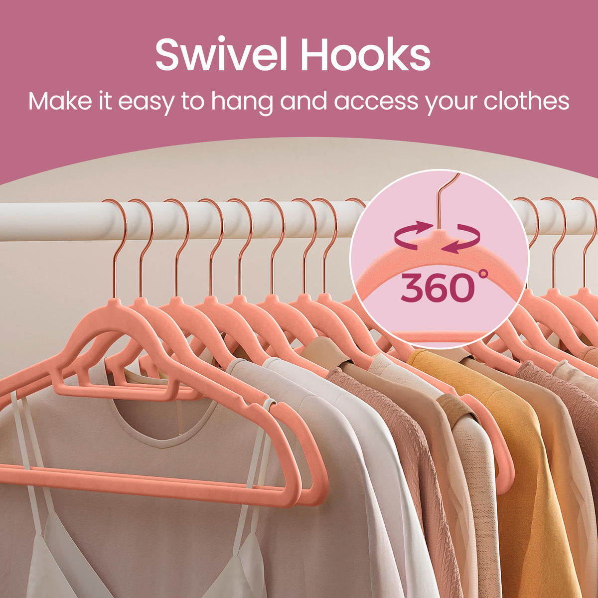 KLEIDERBÜGEL Metall, Kunststoff  - Rosa, Basics, Kunststoff/Metall (42,7/22/0,6cm)