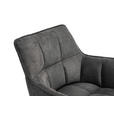 ARMLEHNSTUHL  Sitzfläche 360° drehbar, inklusive Armlehnen, automatische Rückholfunktion Mikrofaser  - Anthrazit/Schwarz, Design, Textil/Metall (65/85/63cm) - Novel