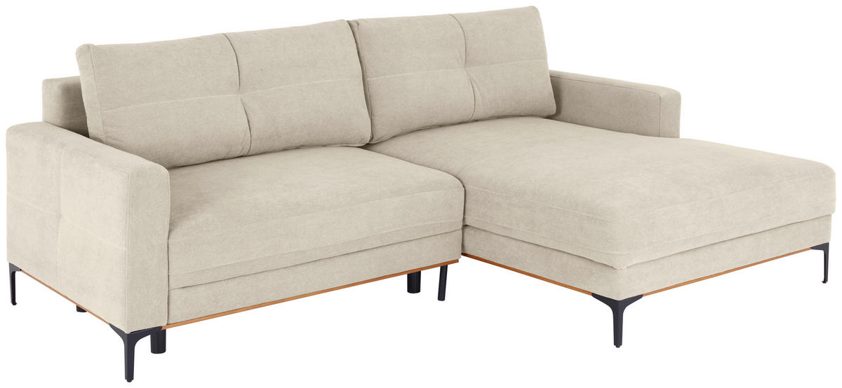 ECKSOFA in Sahara  - Schwarz/Sahara, Modern, Textil/Metall (238/162cm) - Ondega