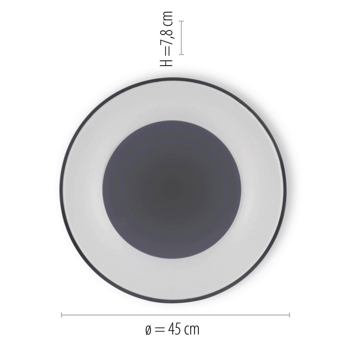LED-DECKENLEUCHTE 48/7,8 cm   - Anthrazit, Basics, Kunststoff/Metall (48/7,8cm)