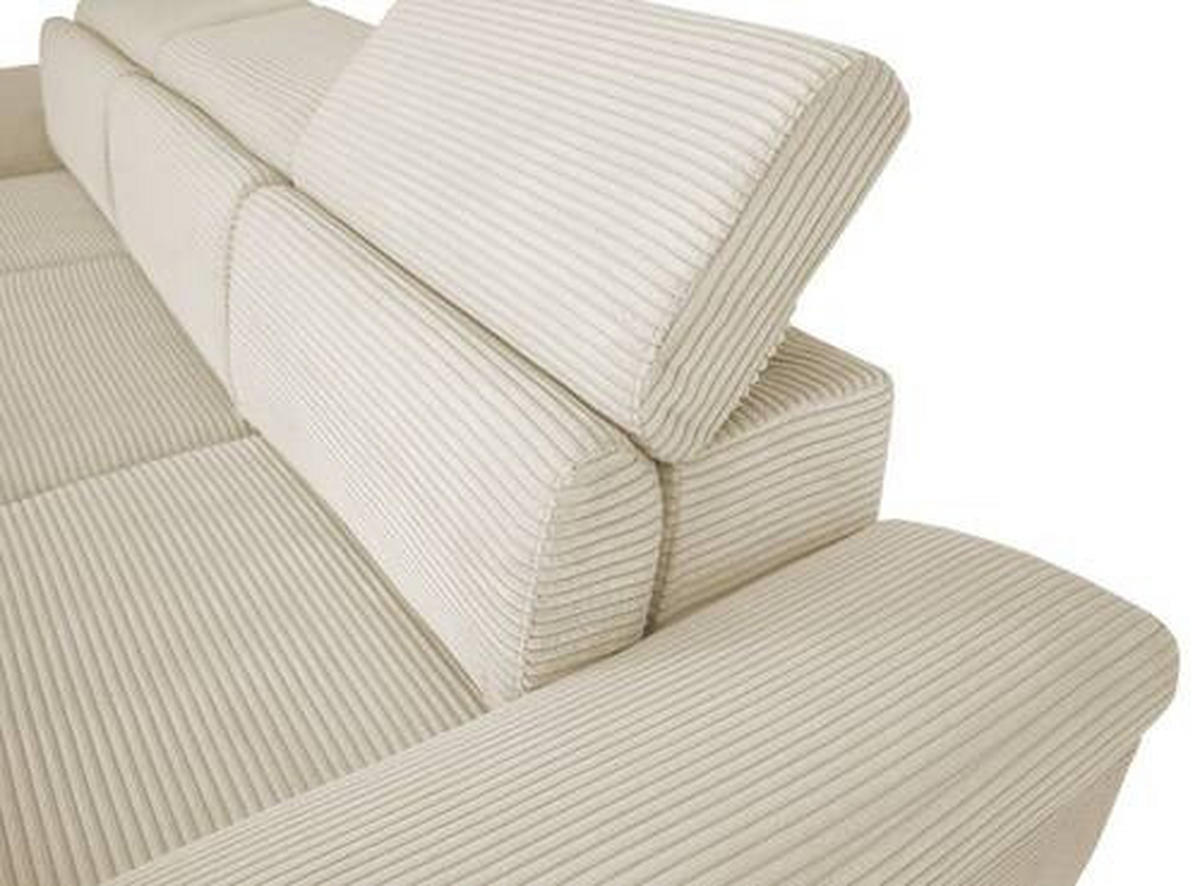 ECKSOFA in Cord Naturfarben  - Silberfarben/Naturfarben, Design, Textil/Metall (167/250cm) - Xora