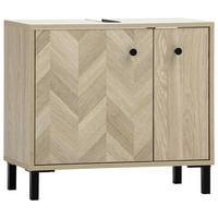 WASCHBECKENUNTERSCHRANK 65,1/59,1/33 cm  - Eichefarben/Schwarz, KONVENTIONELL, Holzwerkstoff/Kunststoff (65,1/59,1/33cm) - Stylife