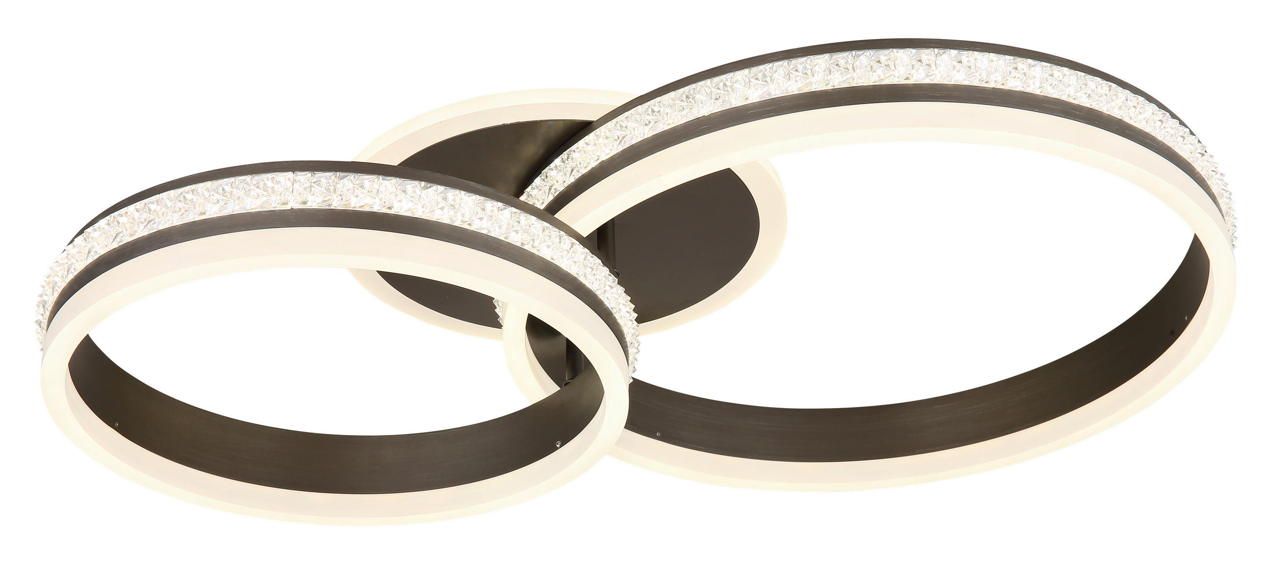 LED-DECKENLEUCHTE 50 W    65/40/14 cm  - Klar/Titanfarben, Design, Kunststoff/Metall (65/40/14cm) - Globo
