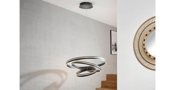 LED-HÄNGELEUCHTE 80/200 cm - Schwarz/Weiß, Design, Kunststoff (80/200cm) - Dieter Knoll