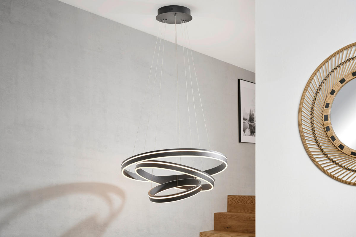ZÁVĚSNÉ LED SVÍTIDLO, 80/200 cm  - bílá/černá, Design, plast (80/200cm) - Dieter Knoll