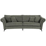 MEGASOFA  in Flachgewebe Grün  - Schwarz/Grün, ROMANTIK / LANDHAUS, Textil/Metall (273/79/125cm) - Landscape