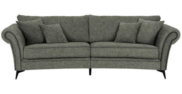 MEGASOFA  in Flachgewebe Grün  - Schwarz/Grün, ROMANTIK / LANDHAUS, Textil/Metall (273/79/125cm) - Landscape