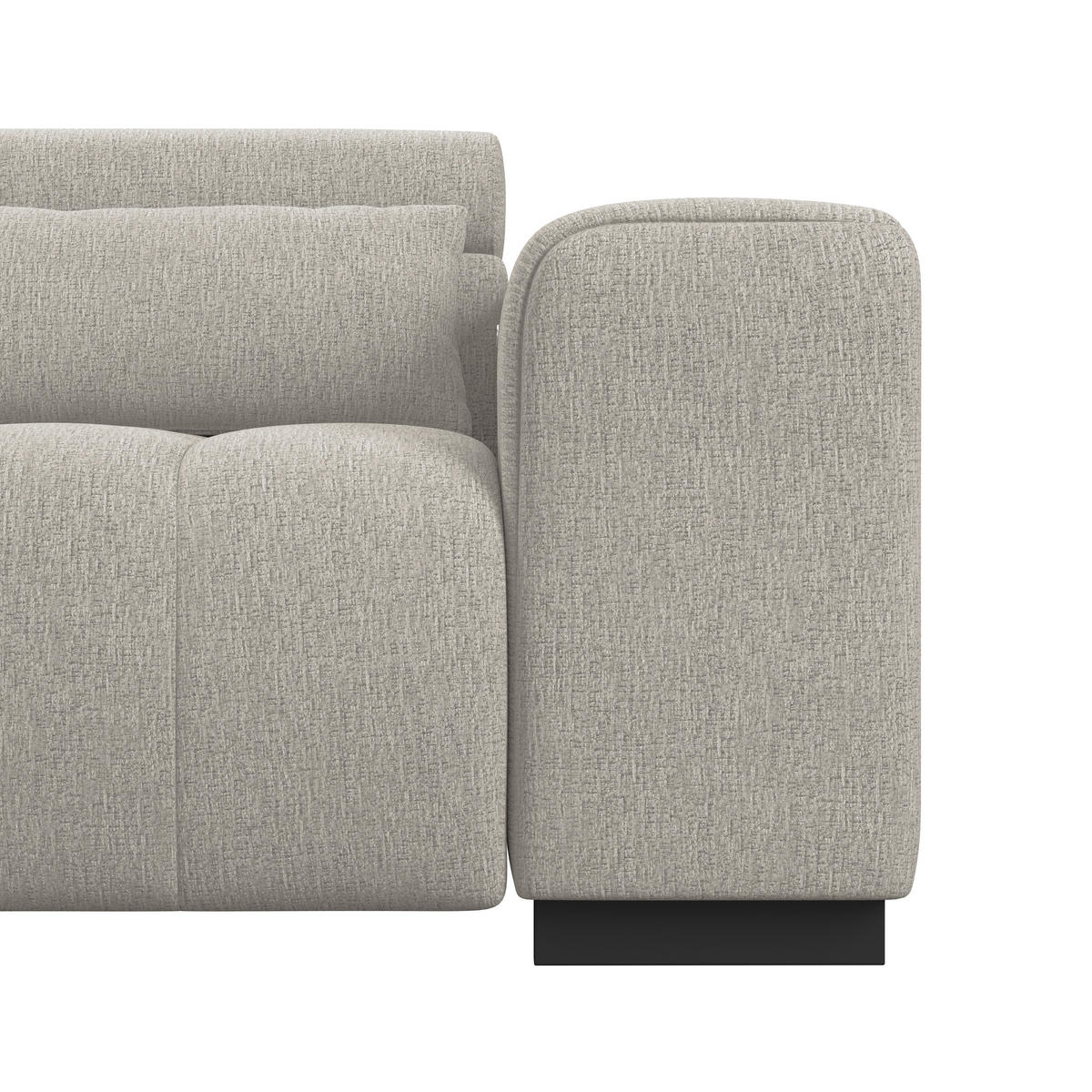 ECKSOFA MATERA Beige Chenille, Struktur Nierenkissen, Kopfteilverstellung, Sitzvorzug  - Beige/Schwarz, Trend, Holz/Textil (226/311cm) - MID.YOU