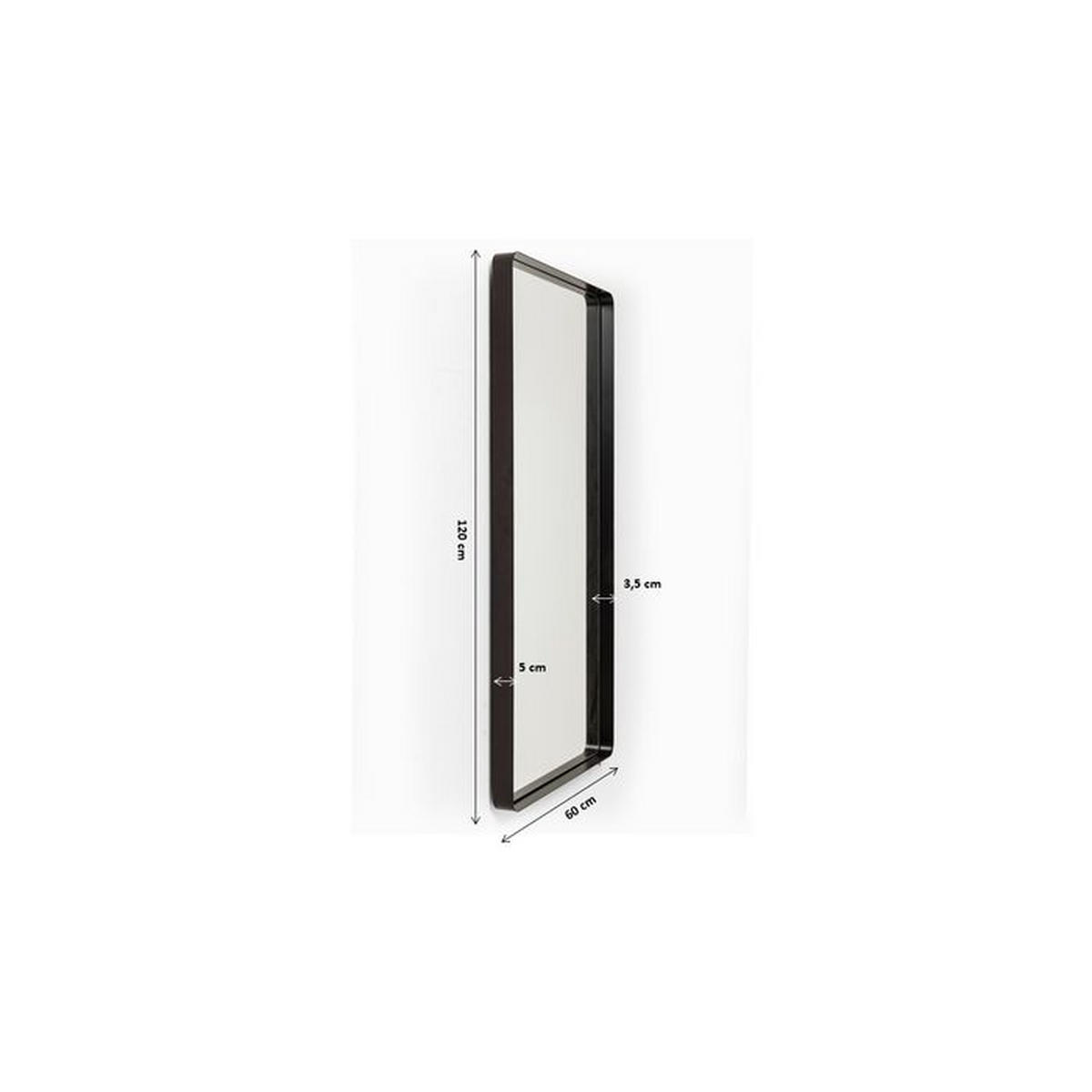 WANDSPIEGEL 60/120/5 cm  - Schwarz, Design, Glas/Metall (60/120/5cm) - Kare-Design