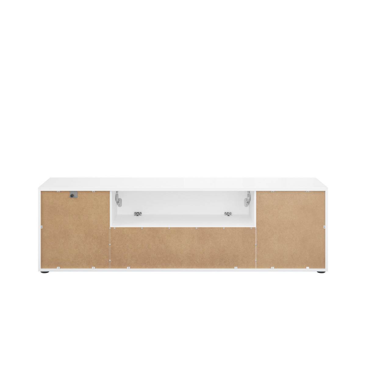 LOWBOARD Style  in 180/53,9/40 cm  - Weiß Hochglanz/Schwarz, Basics, Glas/Holzwerkstoff (180/53,9/40cm)