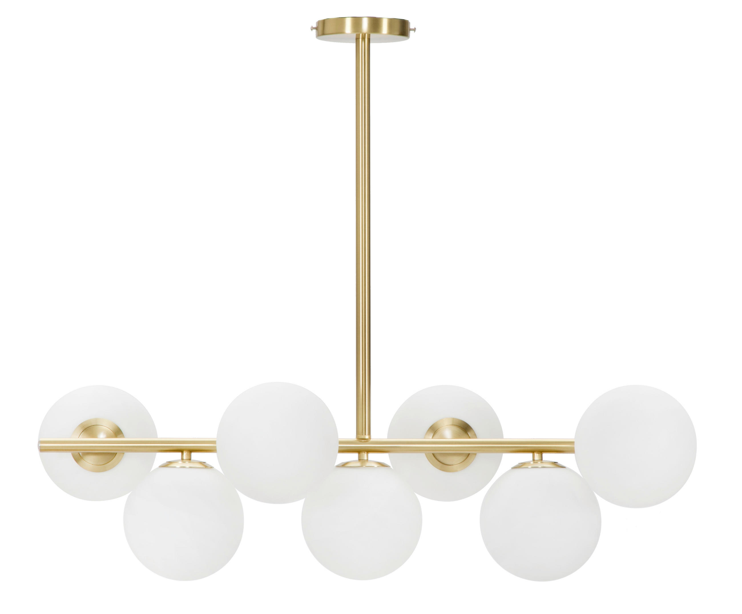 DECKENLEUCHTE 81/30/74 cm  - Goldfarben/Weiß, Trend, Glas/Metall (81/30/74cm) - Mauro Ferretti