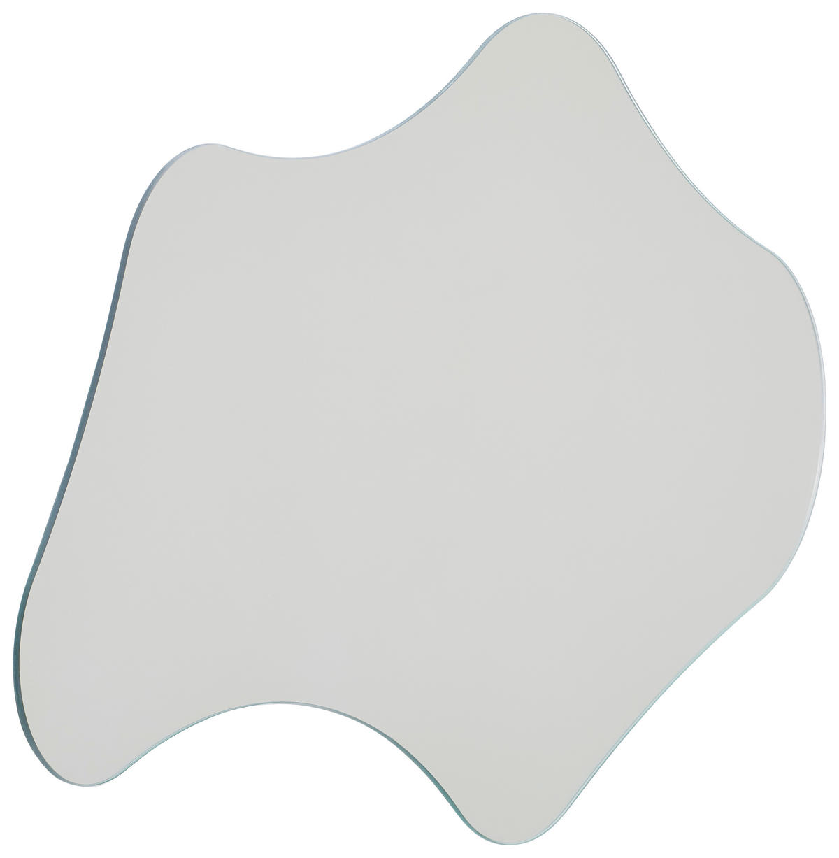 WANDSPIEGEL 77/42,5/4 cm    in wellenförmig  - Klar/Weiß, KONVENTIONELL, Glas (77/42,5/4cm)