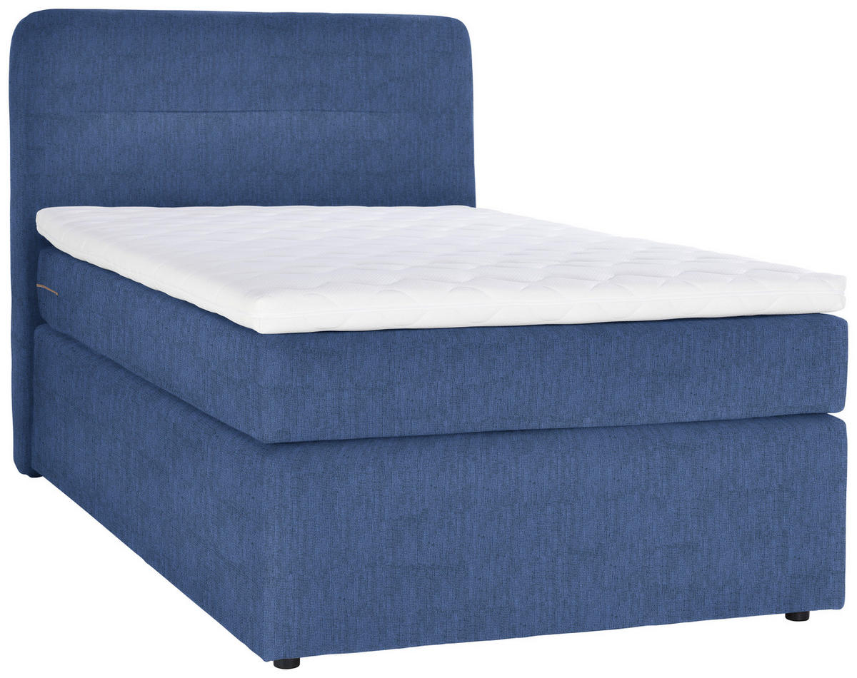 BOXSPRINGBETT 140/200 cm  in Blau  - Blau/Schwarz, KONVENTIONELL, Kunststoff/Textil (140/200cm) - Moderano
