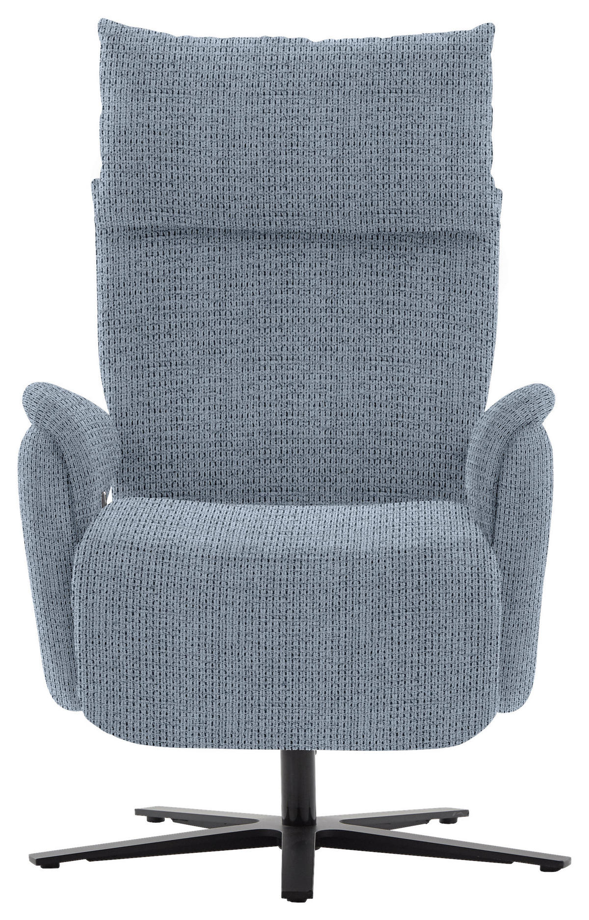 FERNSEHSESSEL in Struktur Hellblau  - Schwarz/Hellblau, Modern, Textil/Metall (73/113-117/85cm) - Cantus