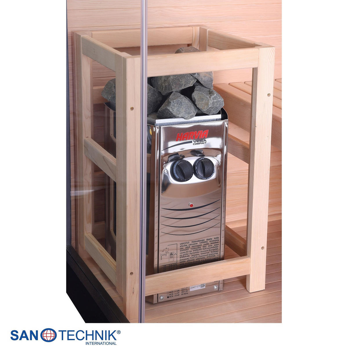 SAUNA für 2 Personen  - Schwarz, Basics, Glas/Holz (130/200/120cm) - Sanotechnik