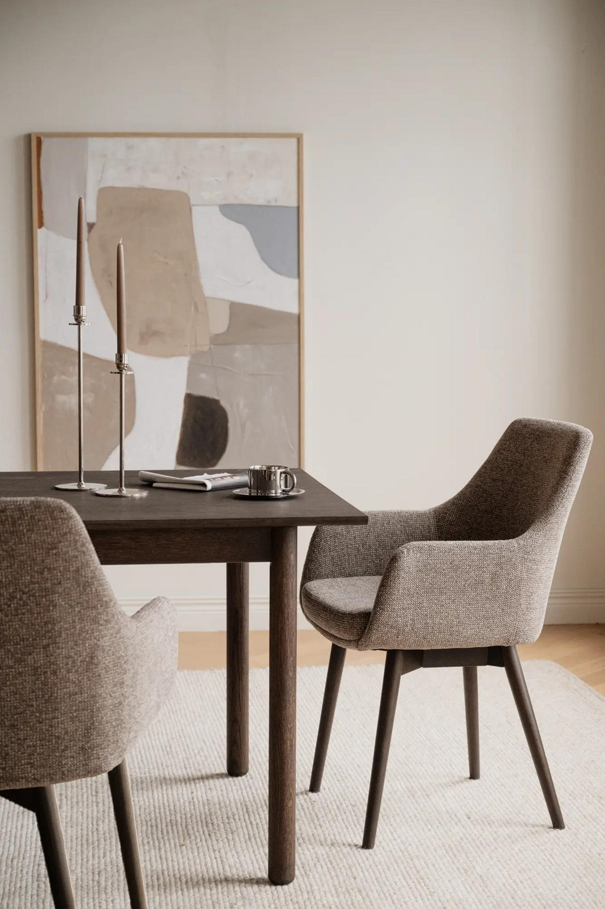 STOL MED ARMSTÖD     - beige/brun, Klassisk, metall/trä (55/88/61cm) - Rowico