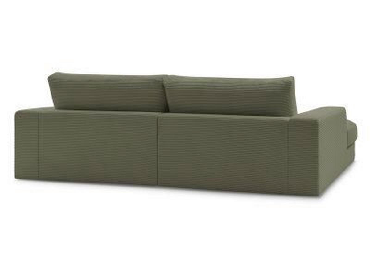 ECKSOFA  LEONARD Hellgrün Cord  - Schwarz/Hellgrün, MODERN, Kunststoff/Textil (274/159cm)