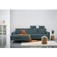 ECKSOFA in Cord Blau  173/276 cm  - Blau/Schwarz, KONVENTIONELL, Textil/Metall (173/276cm) - Carryhome
