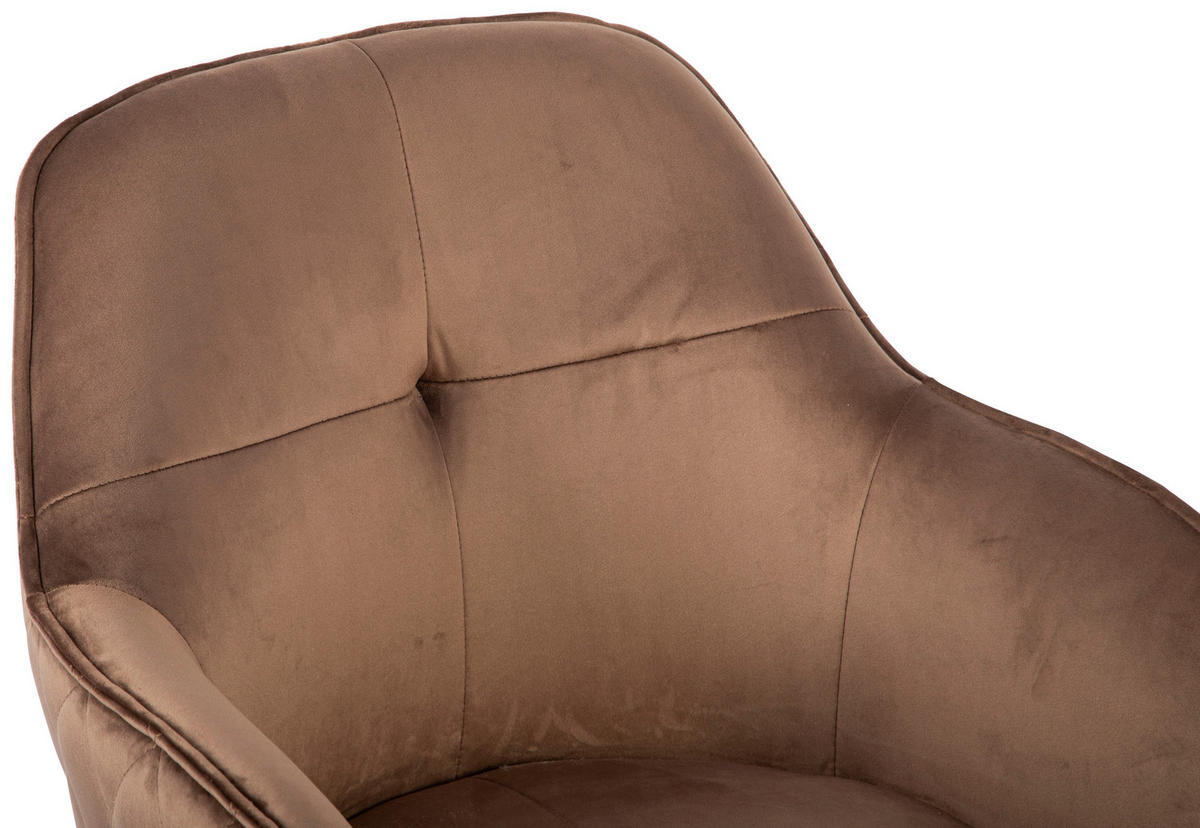 DREHSTUHL Samt Braun, Schwarz  - Schwarz/Braun, MODERN, Kunststoff/Textil (58/82/90/62cm) - MID.YOU