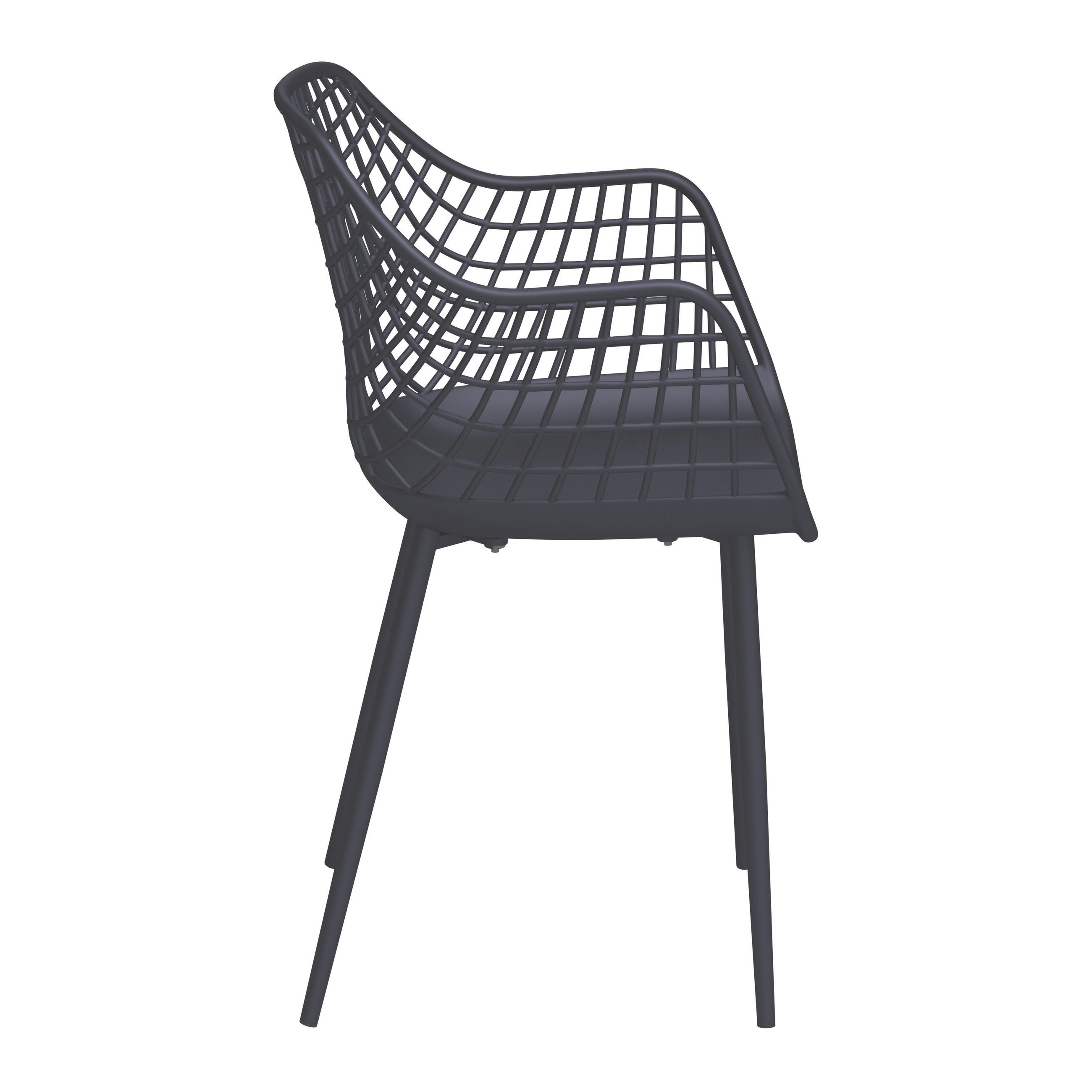 Thumbnail - Ambia Garden Gartensessel, Grau, Metall, Kunststoff, konisch, 58x86x55 cm, Bsci, Gartenmöbel, Gartenstühle, Gartenstühle