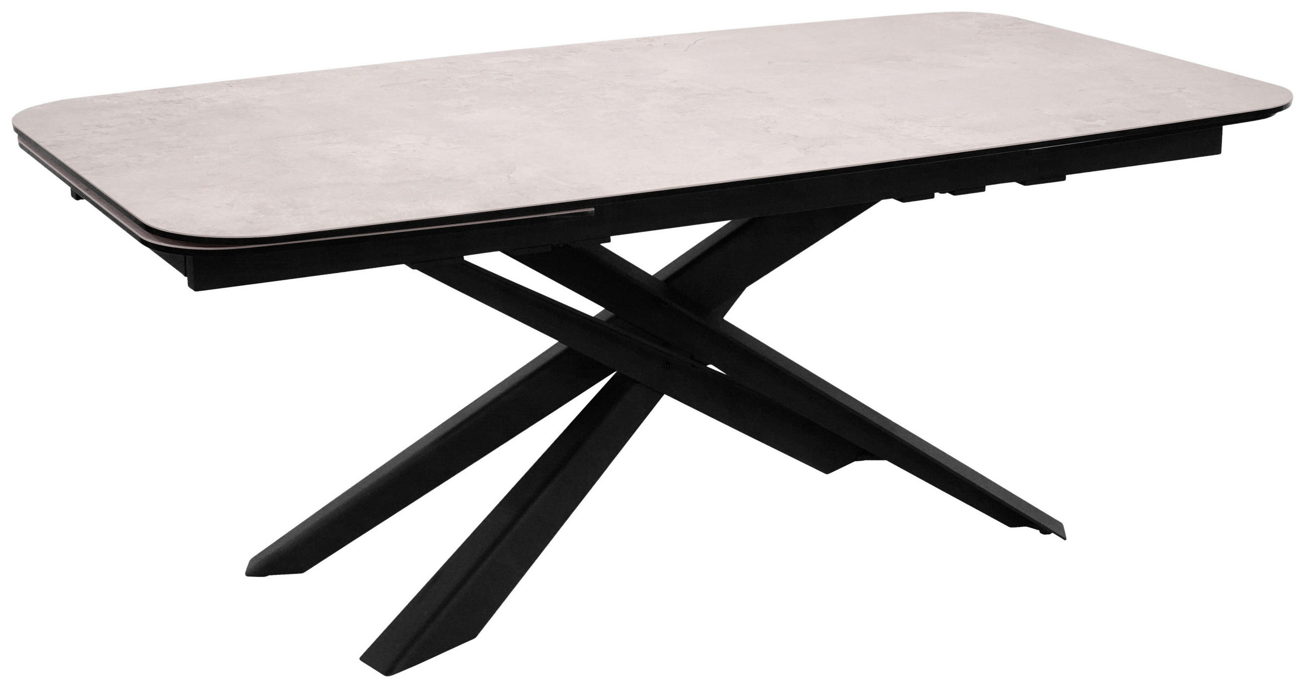 Novel Esstisch Schwarz, Beige 100x76x190-290 cm