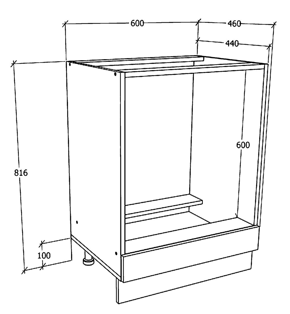 HERDUMBAUSCHRANK 60/82/46 cm  in Weiss, Sonoma Eiche  - Weiss/Sonoma Eiche, Konventionell, Holzwerkstoff (60/82/46cm) - MID.YOU