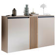 SCHUHSCHRANK 147/82/30 cm  - Greige/Eichefarben, Design, Holz/Holzwerkstoff (147/82/30cm) - Moderano