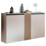 SCHUHSCHRANK 147/82/30 cm  - Greige/Eichefarben, Design, Holz/Holzwerkstoff (147/82/30cm) - Moderano