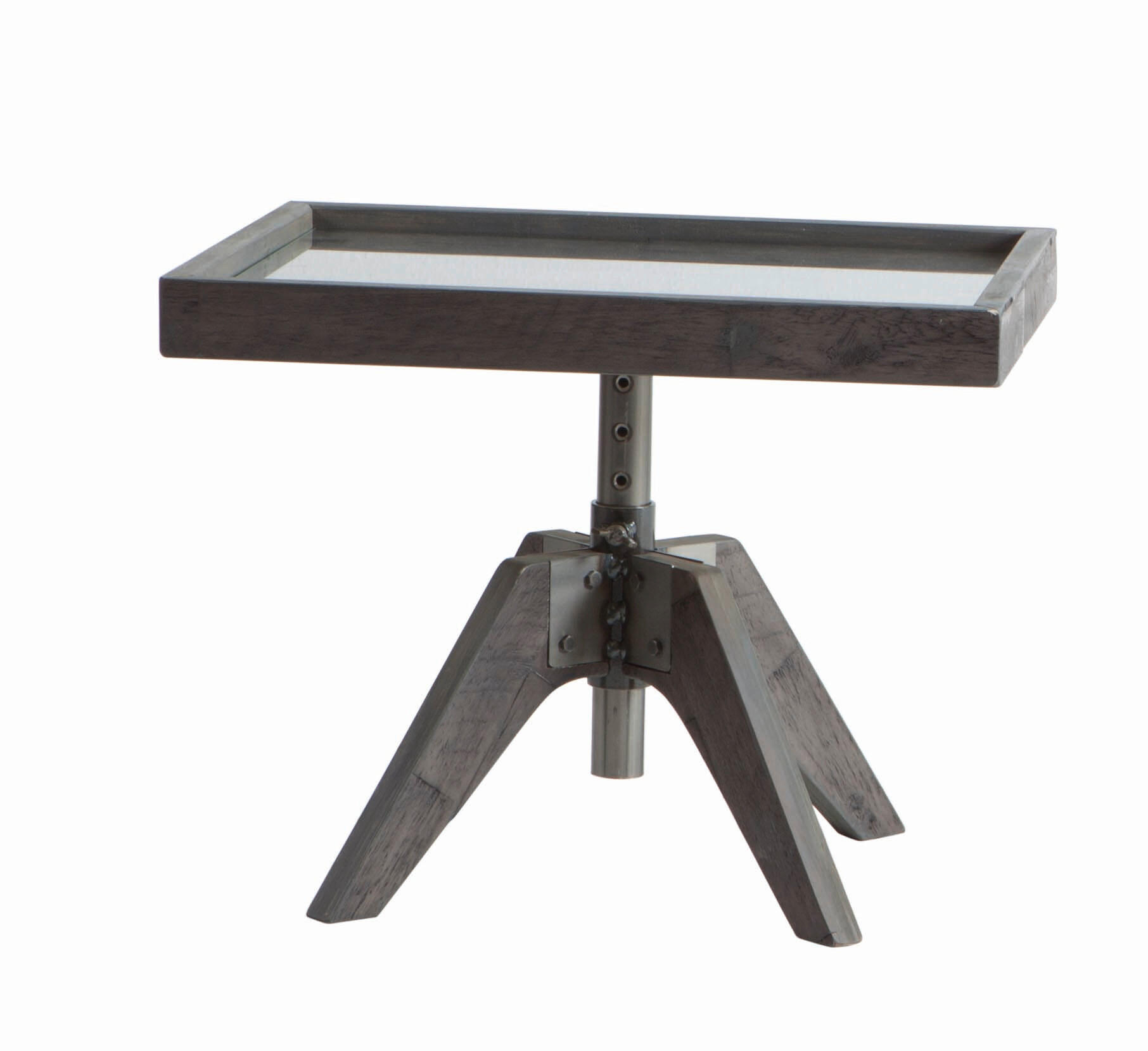 NACHTSCHRANK 52/34-53/42 cm, Grau, massiv  - Grau, Design, Glas/Holz (52/34-53/42cm) - Hasena