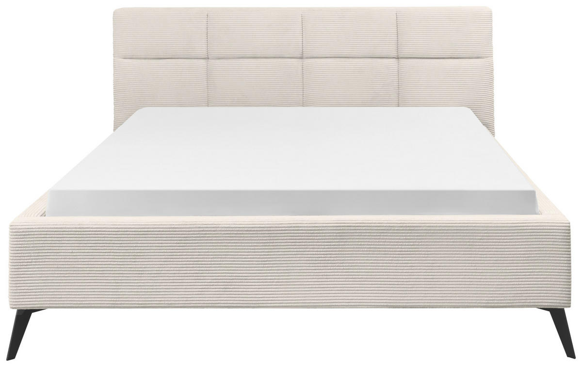 POLSTERBETT 180/200 cm  in Beige  - Beige/Schwarz, KONVENTIONELL, Textil/Metall (180/200cm) - SetOne by Musterring