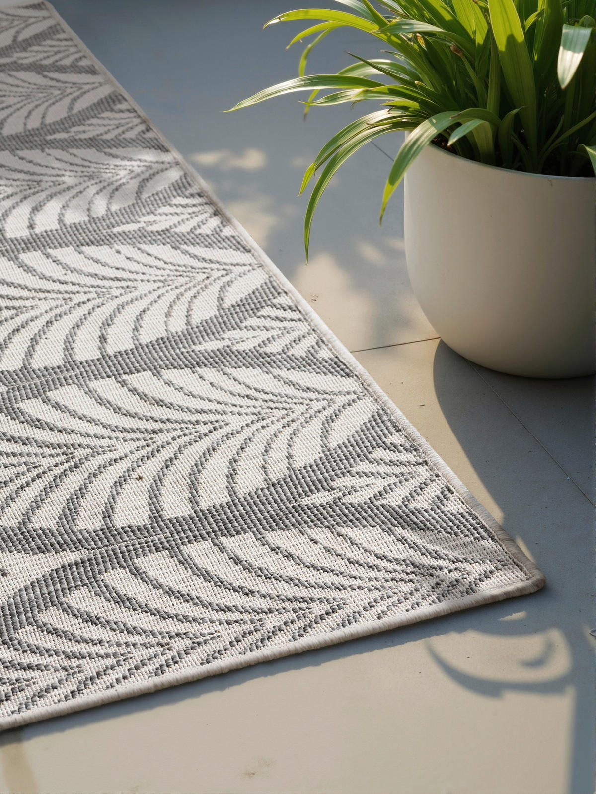 OUTDOORTEPPICH 120/170 cm Duet Grau, Weiß  - Weiß/Grau, Design, Kunststoff (120/170cm)