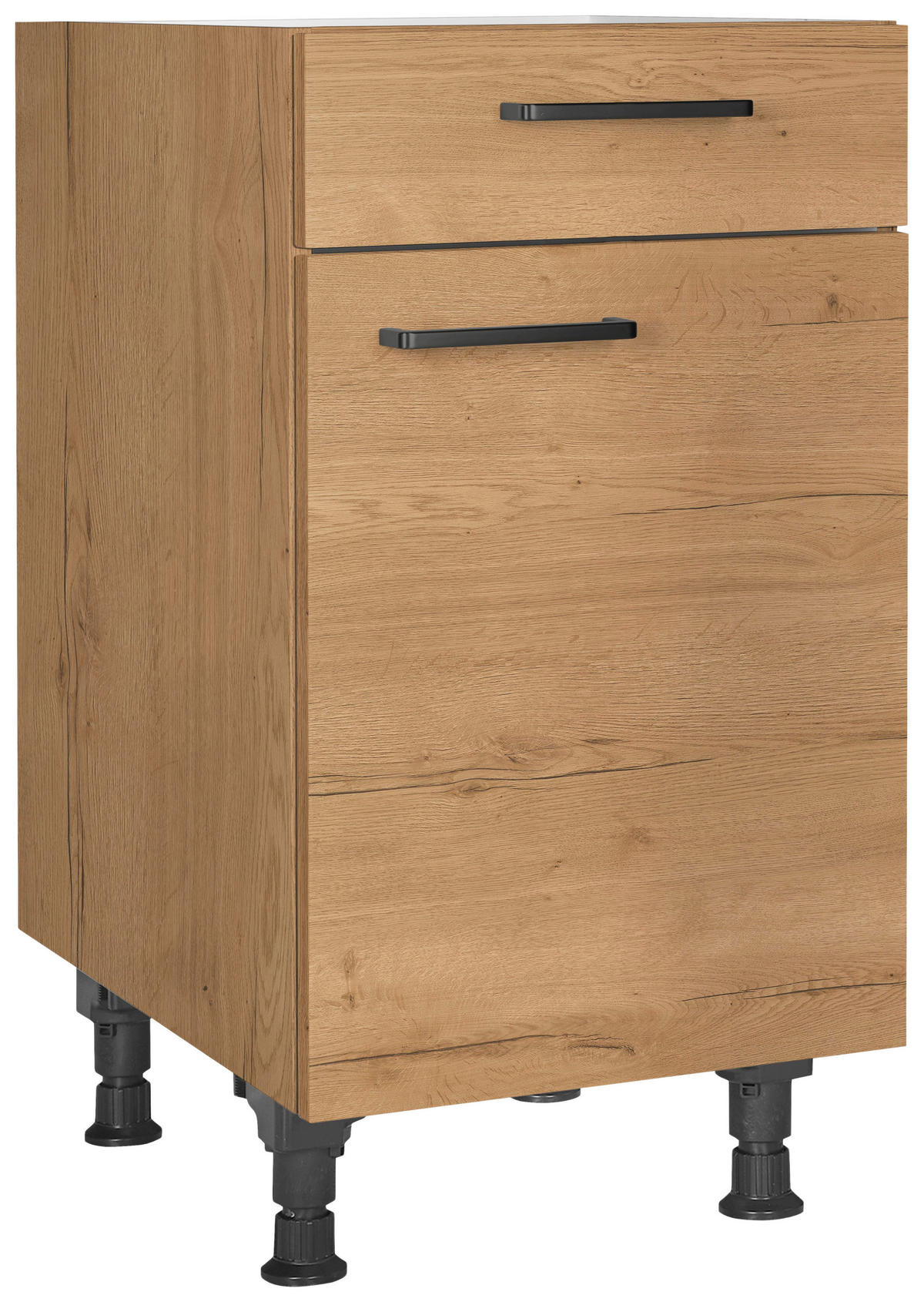 SCHUBKASTENUNTERSCHRANK 45/87/56 cm  in Eichefarben  - Eichefarben/Schwarz, MODERN, Holzwerkstoff/Metall (45/87/56cm) - Nobilia