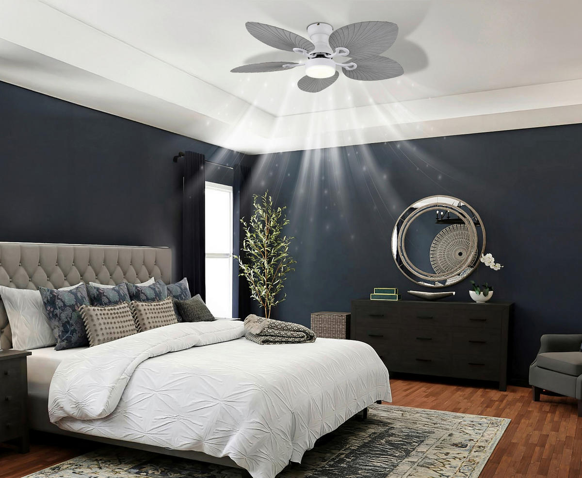 DECKENVENTILATOR - Opal/Weiß, KONVENTIONELL, Kunststoff/Metall (107/28,5cm) - Globo