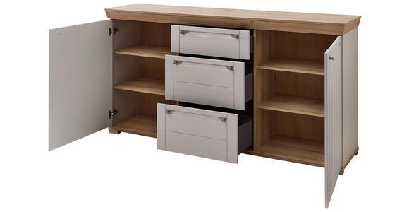 SIDEBOARD  200/100/47 cm 3 Schublade(n)  - Kaschmir/Eiche Artisan, ROMANTIK / LANDHAUS, Holzwerkstoff/Metall (200/100/47cm) - Landscape