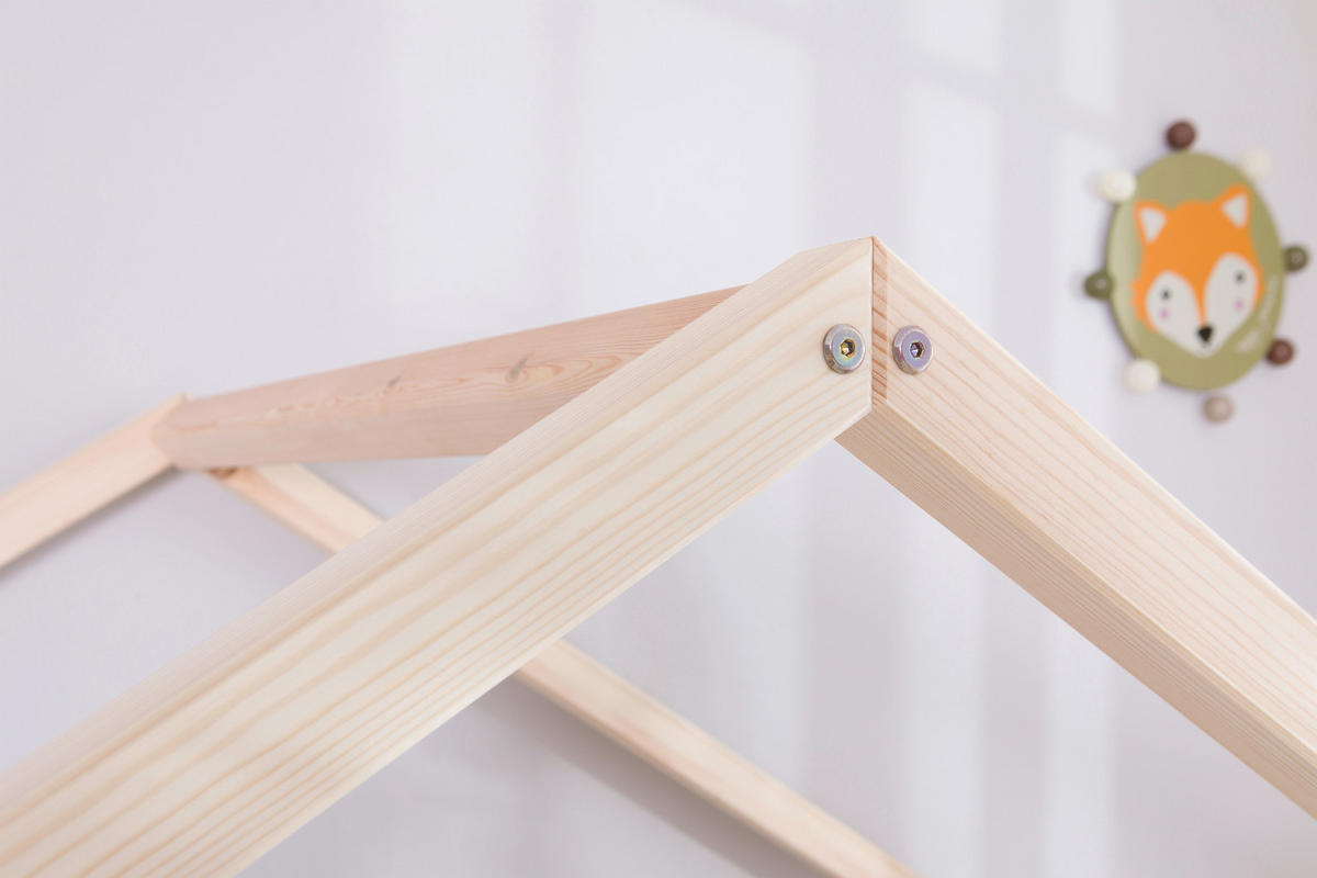 HAUSBETT Matratze, Rollrost, Absturzsicherung 140/200 cm  - Weiß/Naturfarben, MODERN, Holz/Textil (140/200cm) - MID.YOU