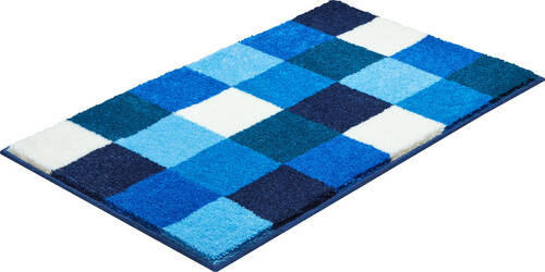 BADTEPPICH Blau, Weiß 70/120 cm - Blau/Weiß, Basics, Kunststoff/Textil (70/120cm)