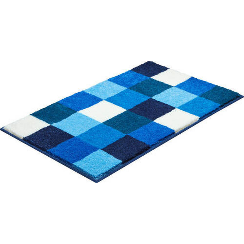 Thumbnail - Xxxl Badteppich Bona, Blau, Weiß, Textil, Karo, rechteckig, 80x140 cm, Oeko-Tex® Standard 100, Made in Europe, für Fußbo...