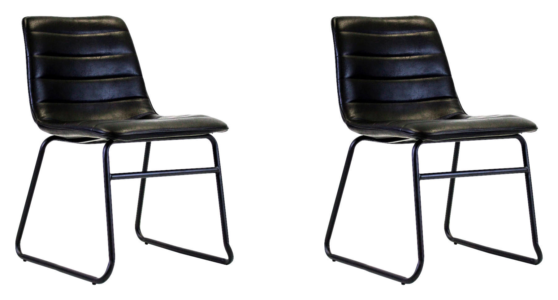 SADA STOLIČIEK 2 kus - čierna, Konventionell, kov/textil (48/77/56cm) - MID.YOU